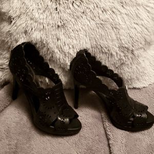Timeless Black Carlos Open Toe Booties